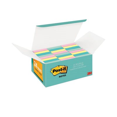 ETS POST-IT NOTES, Pads, Marseille Colors, Value Pack, 1.5" x 2", 100-Sheet, 24 / Pack